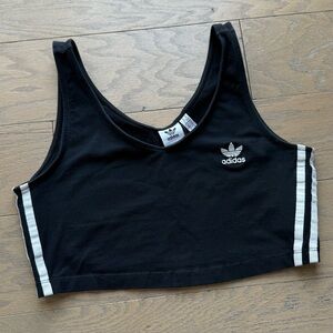 Adidas black cropped tank